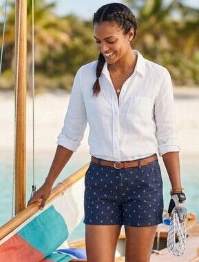 Nautica Women's Navy Anchor Print Shorts